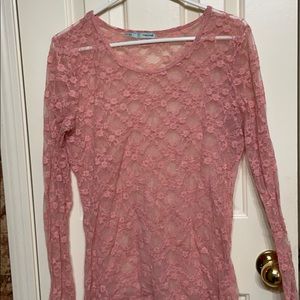 Pink lace shirt